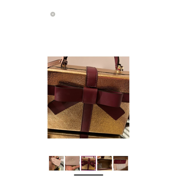 Kate Spade Wrapping Party Gift Box Present Gold rose crossbody bag - Picture 10 of 12